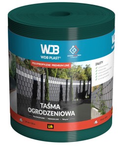 Taśma ogrodzeniowa POLIPROPYLEN 19 cm x 26 m - zielona WDB PLAST