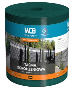 Taśma ogrodzeniowa 19 cm x 26 m - zielona WDB PLAST