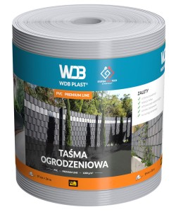 Taśma ogrodzeniowa 19 cm x 26 m - szara WDB PLAST