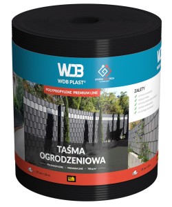 Taśma ogrodzeniowa POLIPROPYLEN 19 cm x 26 m - czarna WDB PLAST