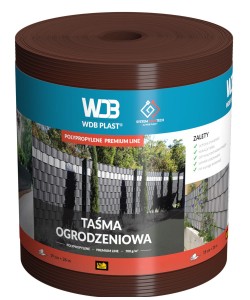 Taśma ogrodzeniowa POLIPROPYLEN 19 cm x 26 m - brązowa WDB PLAST