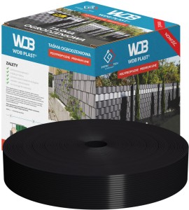 Taśma ogrodzeniowa 47,5 mm x 50 m POLIPROPYLEN - czarna WDB PLAST