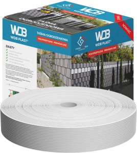 Taśma ogrodzeniowa 47,5 mm x 50 m POLIPROPYLEN - biała WDB PLAST