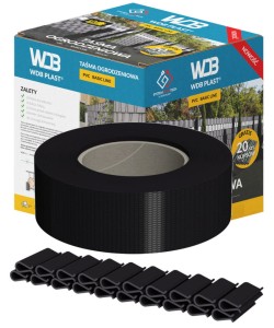Taśma ogrodzeniowa 47,5 mm x 35 m - czarna WDB PLAST