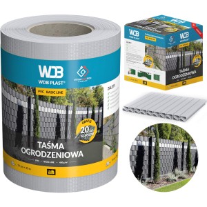 Taśma ogrodzeniowa 19cm x 35m szara 450g WDB PLAST
