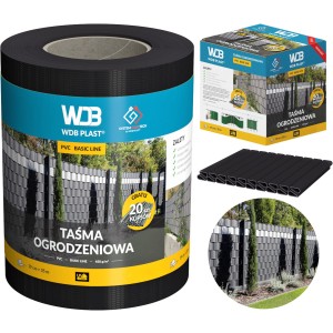 Taśma ogrodzeniowa 19 cm x 35 m - czarna WDB PLAST