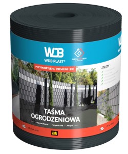 Taśma ogrodzeniowa POLIPROPYLEN 19 cm x 26 m - antracyt WDB PLAST