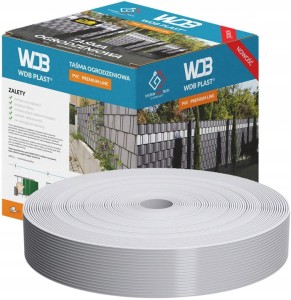 Taśma ogrodzeniowa 47,5 mm x 50 m - szara WDB PLAST