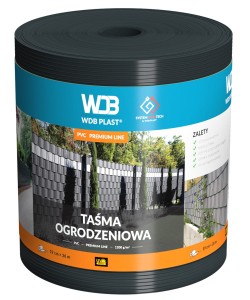 Taśma ogrodzeniowa 19 cm x 26 m - antracyt WDB PLAST